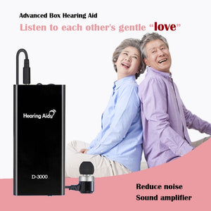Rechargeable Hearing Aid Pocket Sound Amplifiers Adjustable Hearing Loss Wired headset microphone Ear Aids for The Elderly