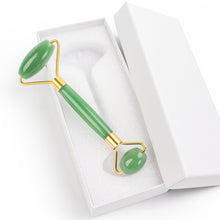 Load image into Gallery viewer, Jade Roller and Gua Sha Tools Set 100% Real Natural Nephrite Jade Roller for Face Eye Neck Anti Aging Jade Facial Roller Massage